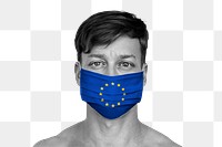 European man wearing a face mask during coronavirus pandemic