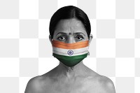 Indian woman wearing a face mask during coronavirus pandemic mockup