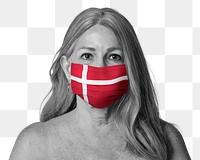 Danish woman wearing a face mask during coronavirus pandemic