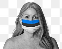 Estonian woman wearing a face mask during coronavirus pandemic