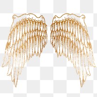 Golden wings sticker overlay design element 
