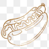Glittery hot dog sticker design element