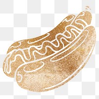 Glittery hot dog sticker design element