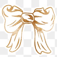 Glittery cute bow sticker design element