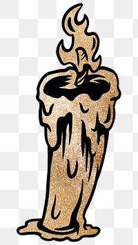 Glittery candle sticker outline overlay