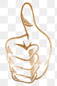 Shimmering golden thumbs up sticker overlay design element