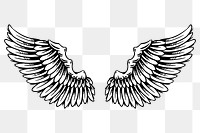 Wings outline sticker overlay design element 