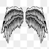 Wings outline sticker overlay design element 