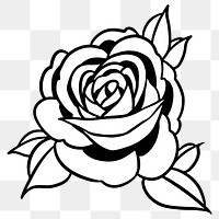 Rose flower outline sticker overlay design element design element 