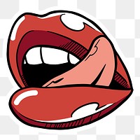 Pop art lips sticker design element