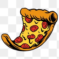 Pizza drawing style sticker design element