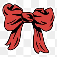 Cute red bow sticker design element