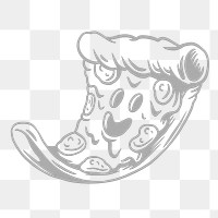 Pizza drawing style sticker design element