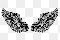 Gray wings sticker overlay design element 