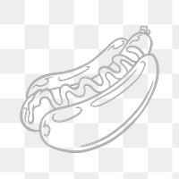 Gray hot dog sticker design element