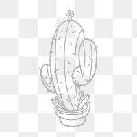 Gray saguaro cactus design element