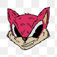 Mosaic pink cunning fox sticker overlay design resource