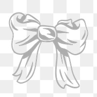 Cute gray bow sticker design element