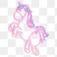 Neon pastel unicorn sticker overlay design element 