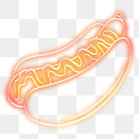 Neon hot dog sticker design element