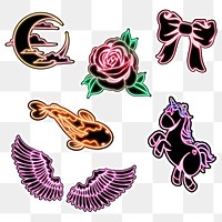 Cute fairytale sticker collection design resources