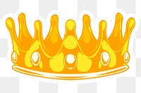 Gold crown sticker with a white border