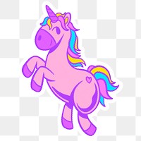 Cute unicorn sticker with a white border