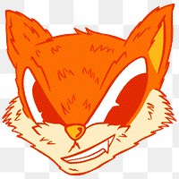 Cartoon cunning fox sticker design element