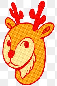 Cute reindeer sticker design element