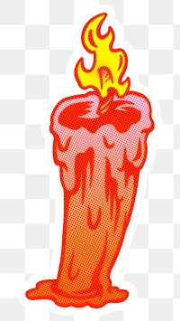Red candle with flame sticker