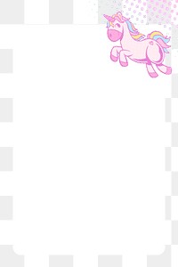 Rectangle frame pink unicorn design element