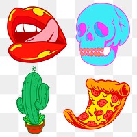 Cool colorful sticker set desgin resources