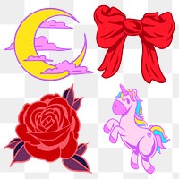 Cool colorful sticker set desgin resources