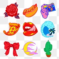 Cool colorful sticker set desgin resources