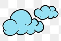 Blue cloud sticker design element