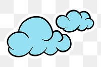 Blue cloud sticker with a white border design element