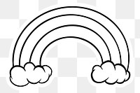 White rainbow sticker with a white border design element
