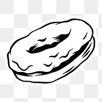 Whtie donut sticker with a white border design element