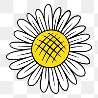 White daisy flower sticker design element