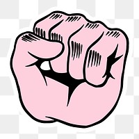 Cool pop art fist sticker with a white border design element