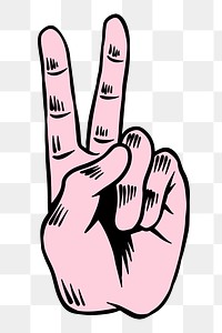 Cool pop art victory hand sign sticker design element