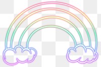 Neon rainbow sticker overlay design element 