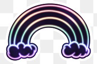 Neon rainbow sticker overlay design element 