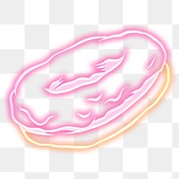 Neon pink donut sticker overlay design element 