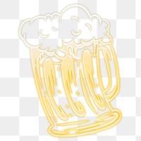 Neon yellow glass of beer design resource 