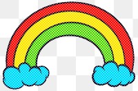 Halftone rainbow sticker design element 