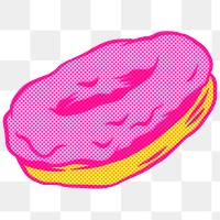 Pink glazed donut sticker overlay design resource 