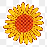 Halftone yellow daisy flower design resource 