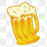 Halftone beer sticker overlay design resource 