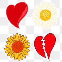 Cute valentines day sticker set design resources 